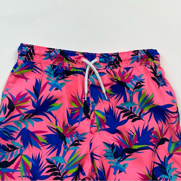 Lands’ End Pink Floral Swim Trunks Kids Size Large - Picture 2 of 11